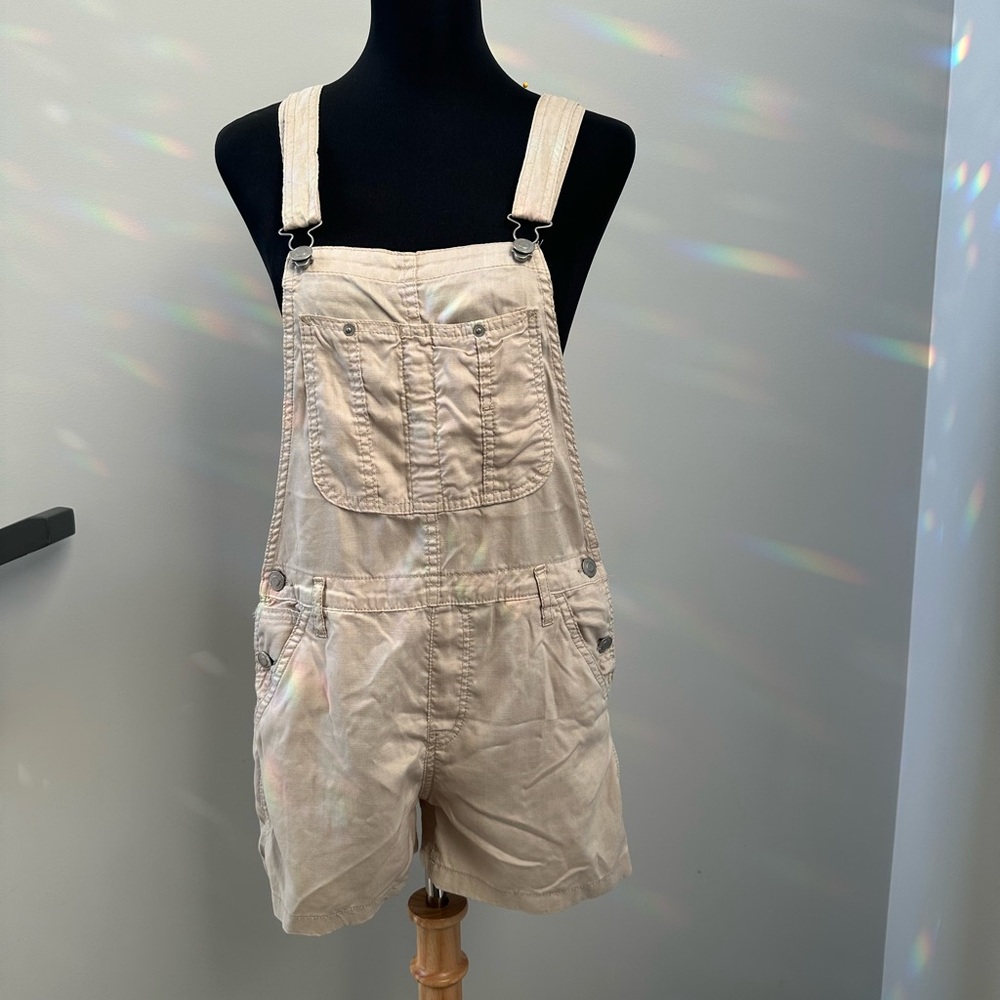 Aritzia TNA Beige Short Overalls